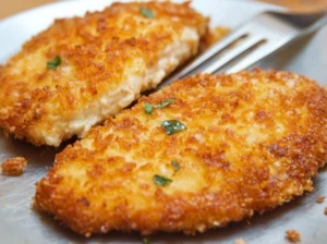 How do you keep breading from falling off Chicken Parmesan?