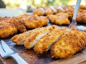 How do you keep breading from falling off Chicken Parmesan?