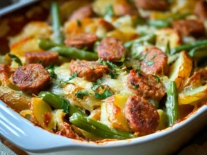 sausage green bean potato casserole