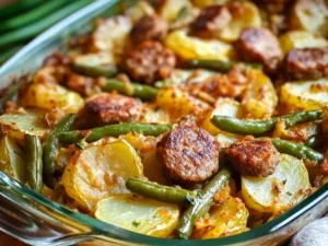 sausage green bean potato casserole