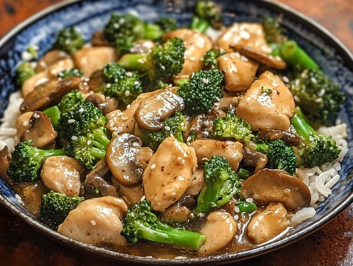 chicken and broccoli mushroom stir fry