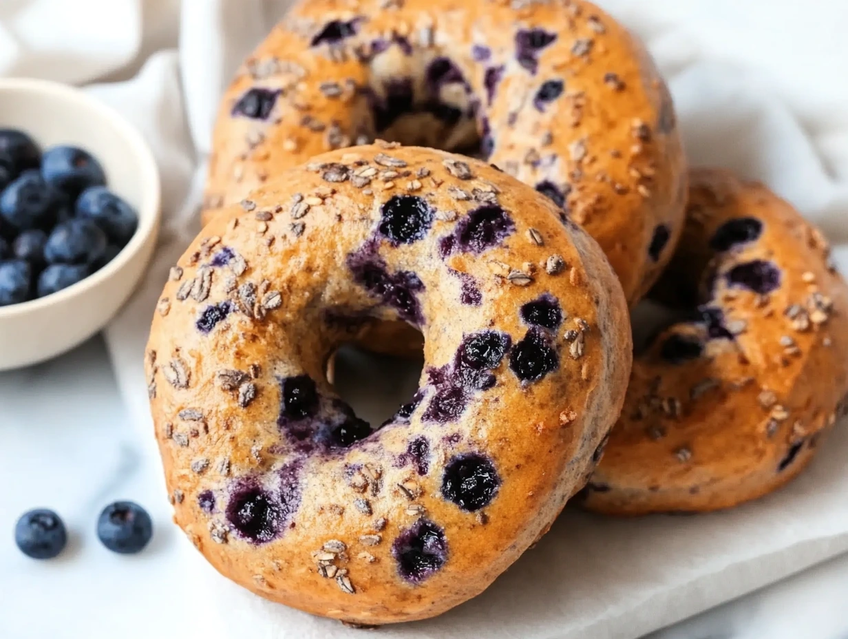 homemade blueberry bagels