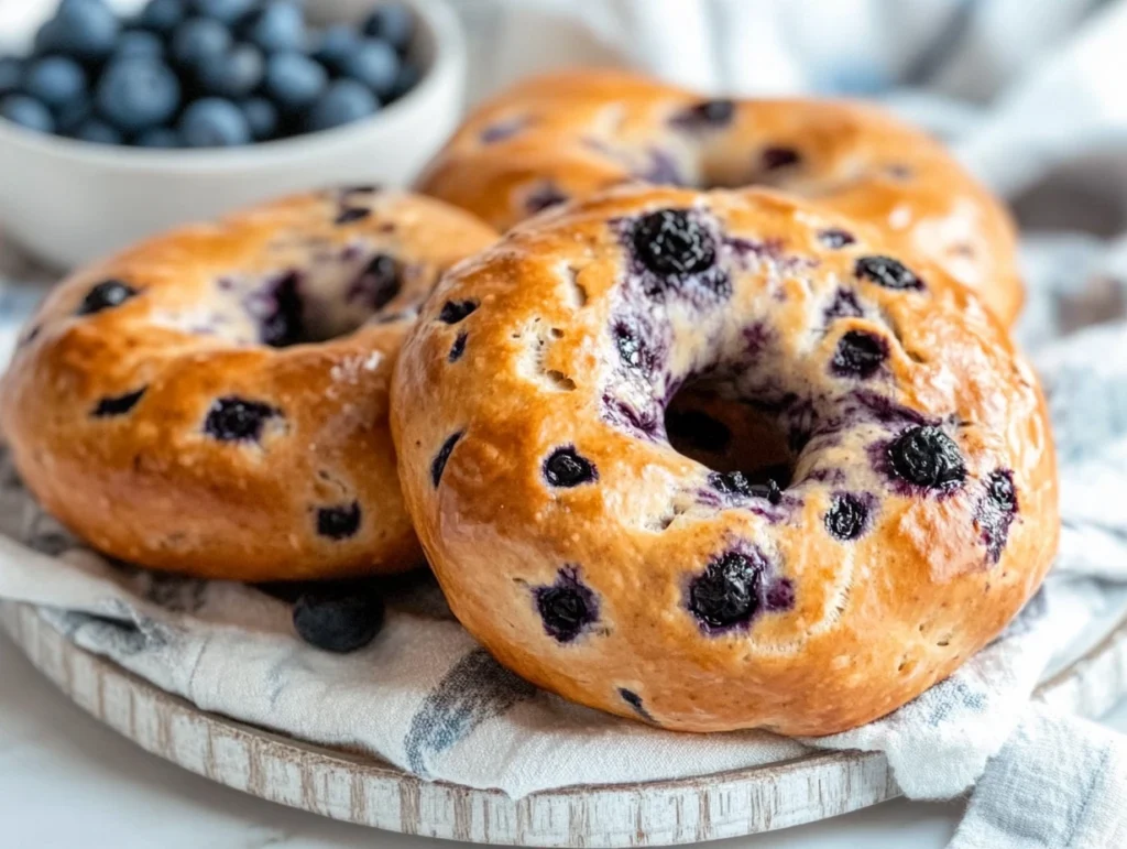 homemade blueberry bagels