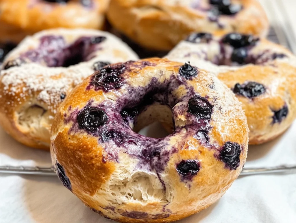 homemade blueberry bagels