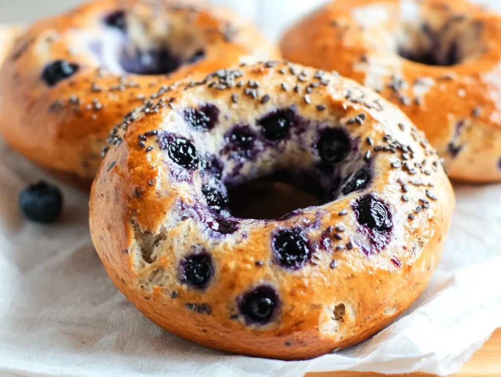 homemade blueberry bagels