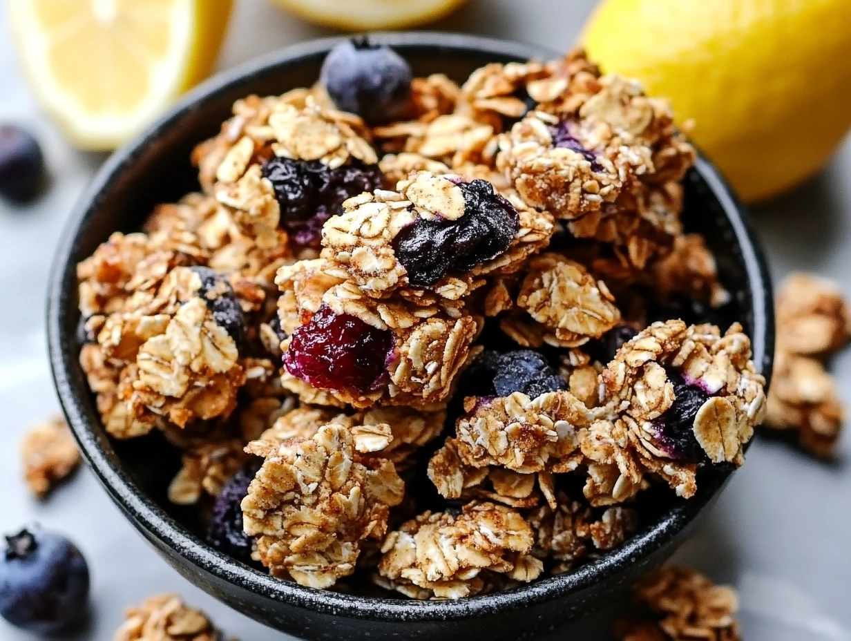 lemon blueberry granola clusters