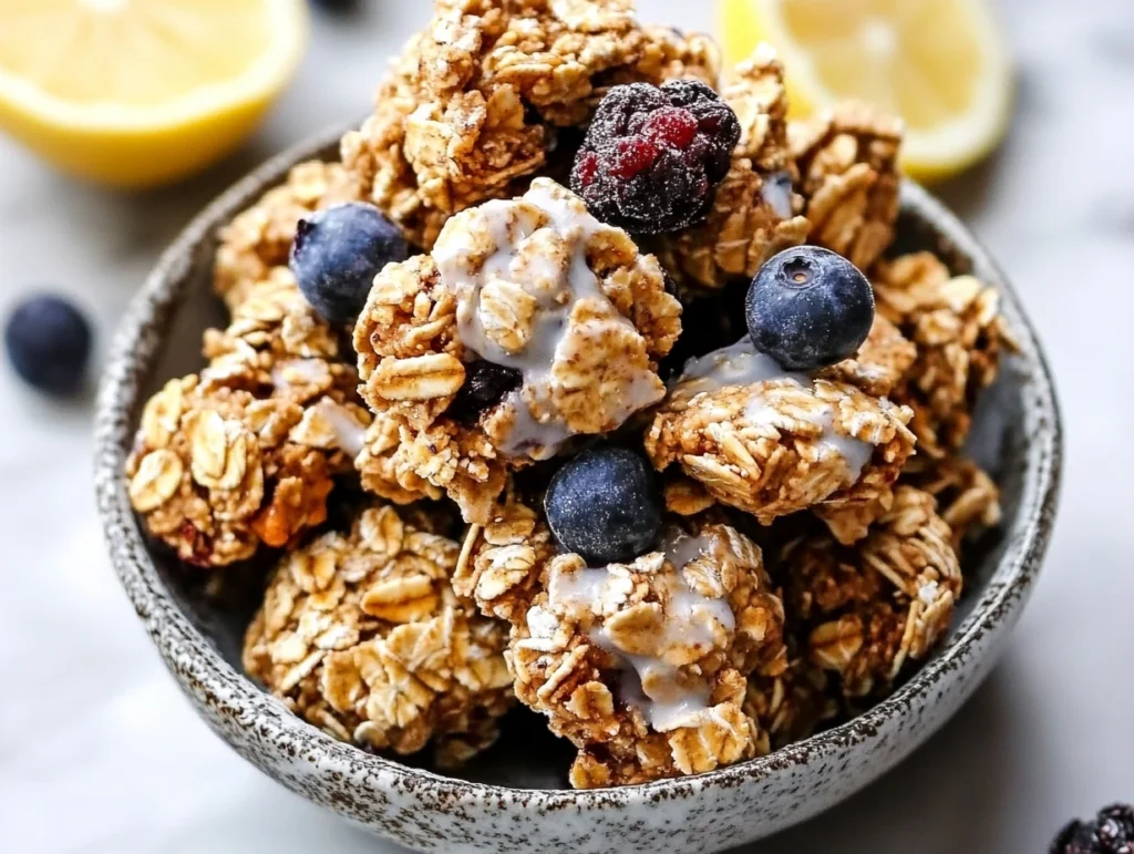 lemon blueberry granola clusters