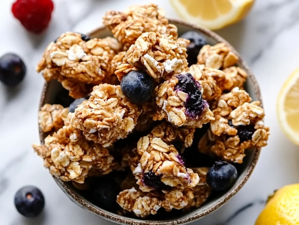 lemon blueberry granola clusters