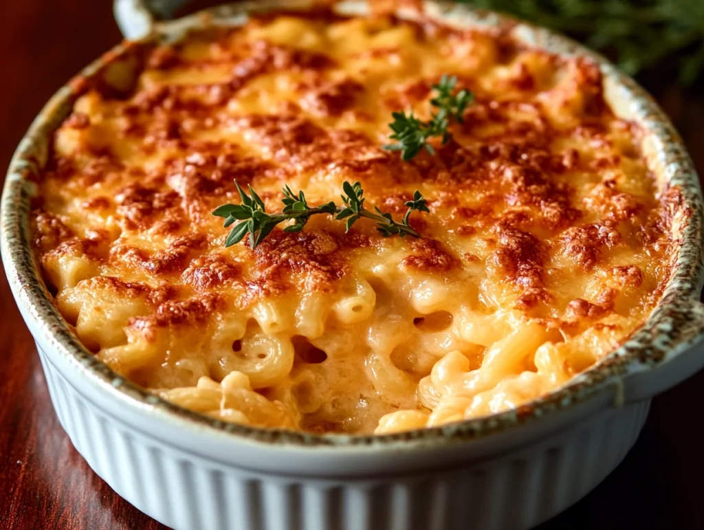 Old-fashioned baked macaroni and cheese