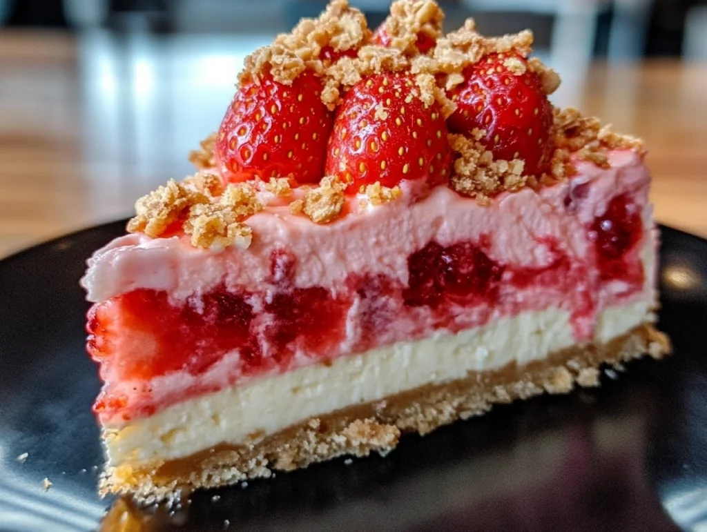 strawberry crunch cheesecake