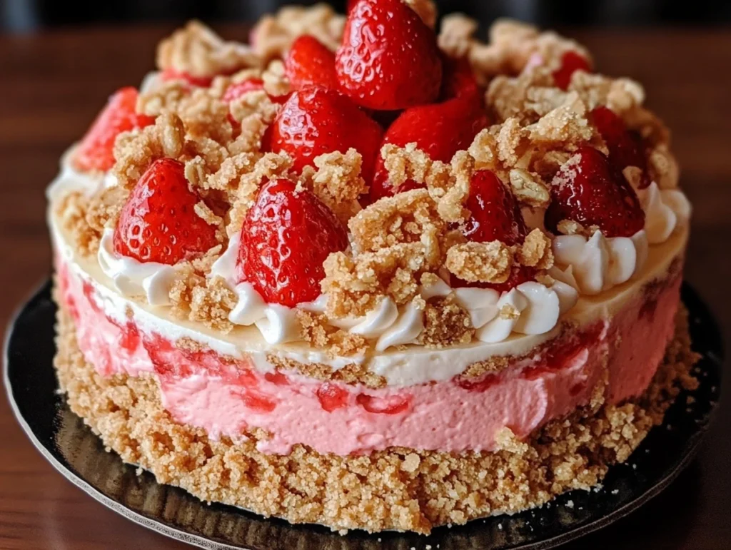 strawberry crunch cheesecake