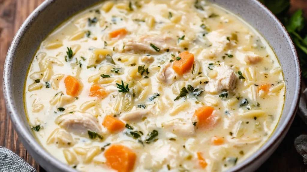 Creamy Chicken Orzo Soup