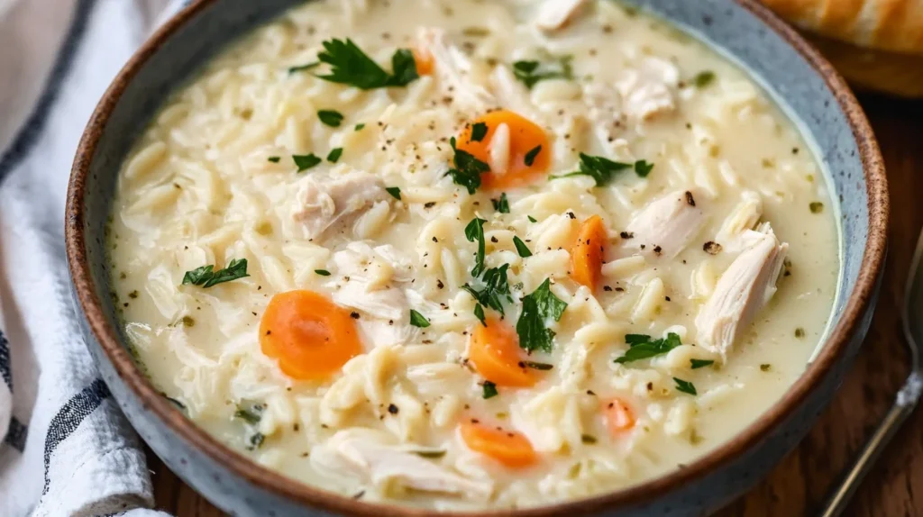 Creamy Chicken Orzo Soup