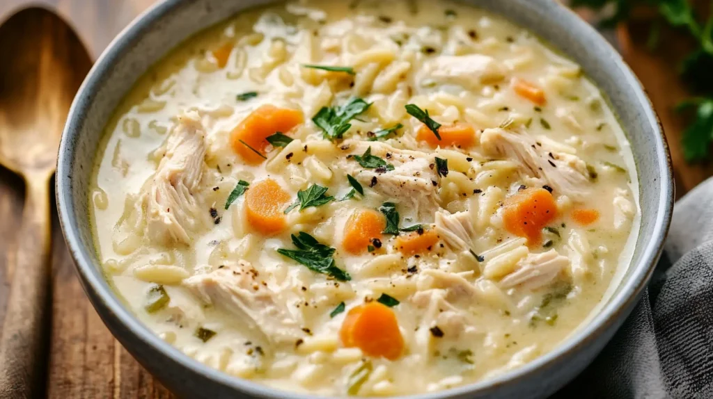 Creamy Chicken Orzo Soup