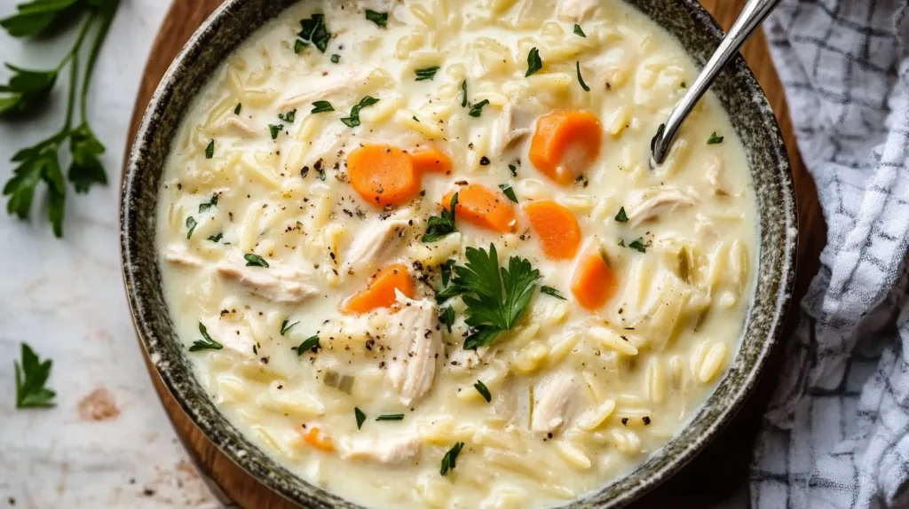 Creamy Chicken Orzo Soup