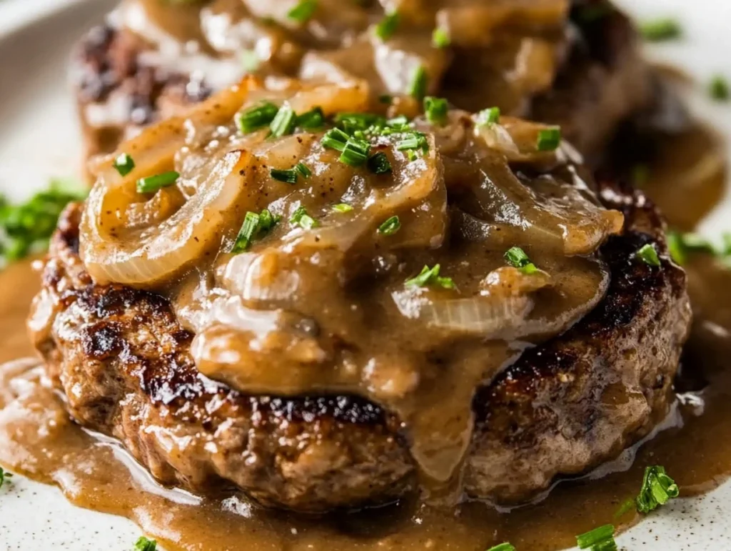 Hamburger steaks with onion gravy