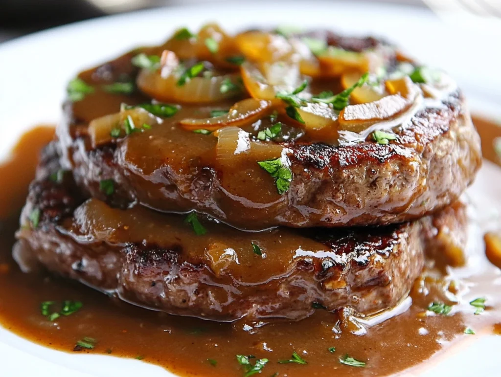 Hamburger steaks with onion gravy