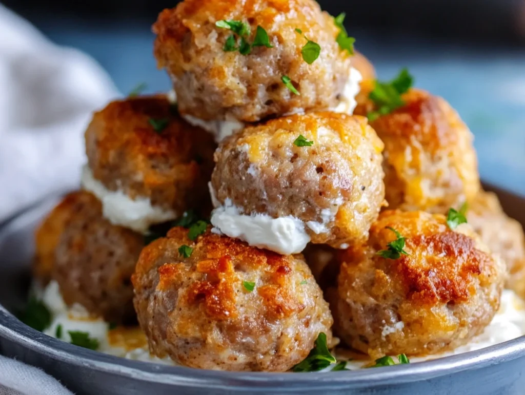 Sausage balls with cream cheese