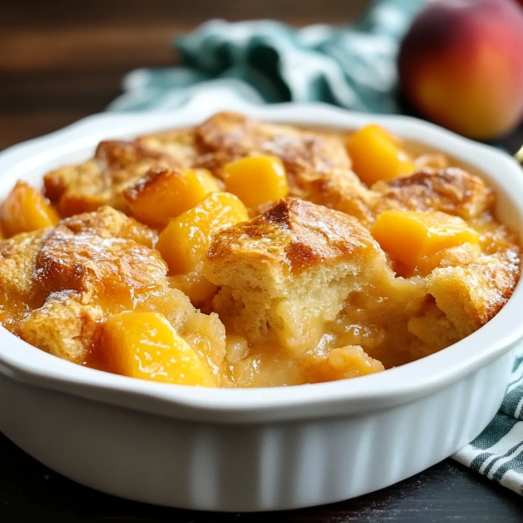 Peach bread pudding recipe