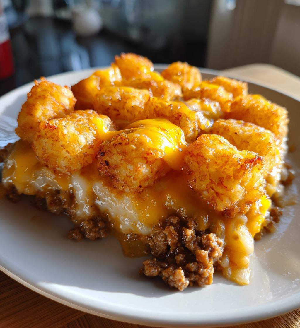tater tot casserole with ground beef 8x8